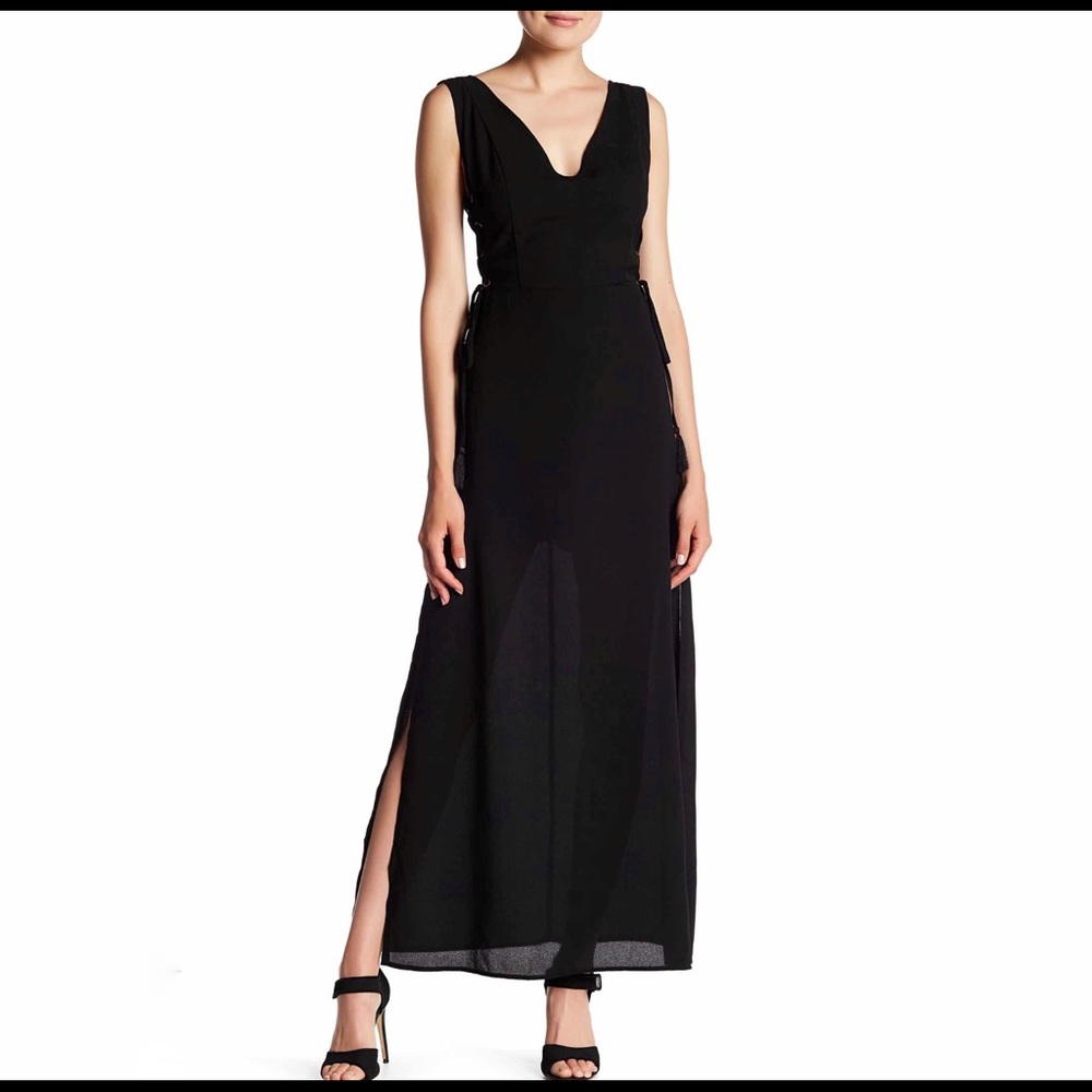Symphony Side Lace Up Maxi Dress tassels Nordstrom